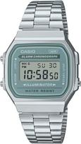 Casio Vintage A168WA-3AY Unisex Digital Watch Silver Blue-Green Urban Retro gray