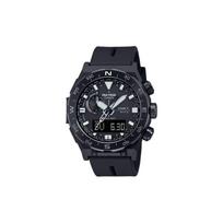 Casio CASIOPRO TREK Series-Disc Dual Display Series Outdoor Waterproof and Shockproof Black Quartz Movement Silicone Strap PRW-6800Y-1JF-person juoda