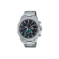 Casio Edifice serijos Atsparus smūgiams Saulės energija Varomas Kvarcinis Mechanizmas Nerūdijančio Plieno Apyrankė Laikrodis Vyriški laikrodžiai Juodas EQB-1000D-1A Black Dial black