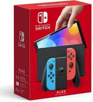 Refurbished Nintendo Switch OLED Model with Neon Blue and Neon 64GB of storage Joy-Con (L) (R) Red, included.
