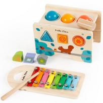 Hello Dino Tok Tok Xylophone Hammer Toddler Shape Matching Baby Wooden Musical Instrument Toy Korean childrens toys blue