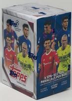 Topps UEFA Čempionų lygos kolekcija Futbolo kortelių „Blaster“ dėžutė Topps Čempionų lygos kolekcija Futbolo kortelių „Blaster“ dėžutė 2021–22 blue