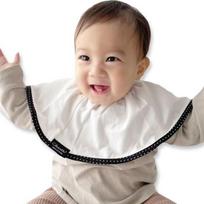 Sherinette Sherry bib bib, black dot, 1 piece, 1 piece gray