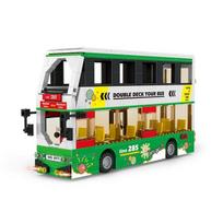 Wang Green 2 aukšto turistinis autobusas LEGO LEGO kaladėlė WG5971, mišri spalva black