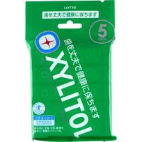 LOTTE Xylitol kramtomoji guma Laimo ir mėtų skonio, grūdelių tipo, 21 g (14 grūdų) 5 pakuotės„Maistas specialiai sveikatos reikmėms“ atpažįstamas C 1