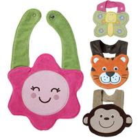 Baby food 3-layer bib, infant character bib, 04_Butterfly pink