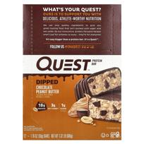 Quest Nutrition, Protein Bar, Deep Chocolate Peanut Butter, 12 Bars, 1.76 oz (50 g) Each
