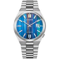 Laikrodis „Citizen Collection“ mechaninis laikrodis, automatinis rankinis apvyniojimas vandeniui atsparus mėlynas „TSUYOSA Collection“, sidabrinis [Citizen] NJ0151-53W, vyriškas mėlyna