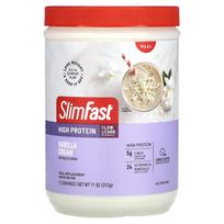 SlimFast, Didelis baltymų kiekis, Maisto pakaitalo kokteilių mišinys, Vanilės kremas, 11 oz (312 g)