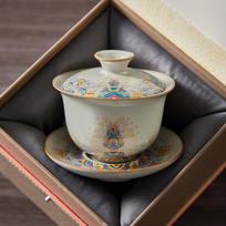 Mingguang Sancai Ru Kiln Gaiwan Tea Set gray