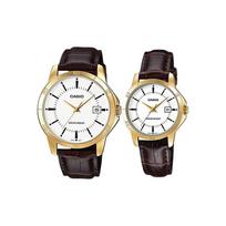 CASIO Unisex Pair Table Series White Watch MTP-V004GL-7A<P-V004GL-7A Regular Watch Box beige