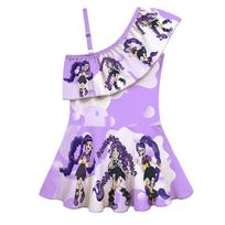 20878 Vaikams Mergaitėms Lily Meilės Kasytės Petnešėlės Be Rankovių Viengubas Maudymosi Kostiumas 130cm violetinė