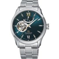 Orient Vyriškas RK-AT0003E („Orient Star“ šiuolaikiniai pusiau skeleto vyriški) Apvalus laikrodis sidabrinis nerūdijantis