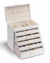 Vlando Large Capacity Jewelry Box with 6 Drawers for Small Storage Case Items, Earrings, Necklaces, Rings, Earrings, Watches, (White) balta