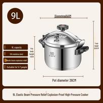 HANDUNYOU 304 Stainless Steel 9L Pressure Cooker gray
