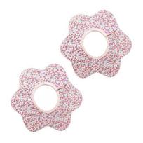 360 degree rolling bib, purple flower flower type, 2 pieces white