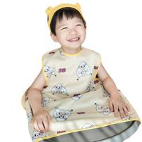 Bell Baby dining table integrated waterproof bib tank top partial cover, (renewed) yellow sheep, 1 piece, 1 piece beige