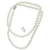 Pearl Necklace 8mm 80cm White Silver Black Natural with Case Shell Pearl Pearl Wedding Ceremony Graduation Ceremony Entrance Ceremony Flower Bead white