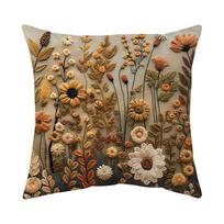 Gėlių pagalvės užvalkalas Namų svetainės sofos pagalvės užvalkalas Pagalvėlės užvalkalas 45*45cm CR040-9 beige