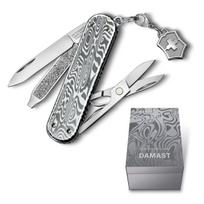 VICTORINOX Classic SD Brilliant Damast Šveicarijos armijos peilis daugiafunkcinis peilis lauko stovyklavimo žirklės su plokščiu atsuktuvu su vinimi gray