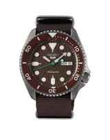 SEIKO 5 SPORTS Automatinis laikrodis SRPD85K1, Nerūdijančio plieno korpusas, Dienos ir datos kalendorius, Atsparus vandeniui iki 10 ATM, Vyriškas, Importuotas ruda