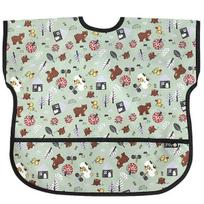 Pli? infant waterproof short-sleeved bib, 18 bear duck, 1 piece, 1 piece gray
