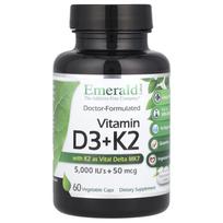 Emerald Laboratories, Vitamin D3 + K2, 60 Veggie Capsules