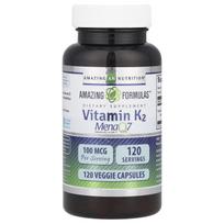 Amazing Nutrition, Amazing Formulas™, Vitaminas K2, 100 mcg, 120 daržovių kapsulių