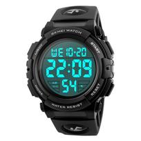 „Timever“ skaitmeninis vandeniui atsparus LED sportinis chronometras, atsparus vandeniui, didelis, paprastas japoniškas naudojimo vadovas, pridedamas laikrodis, vyriškas laikrodis, laikrodis, laikrodis, žadintuvas, juoda