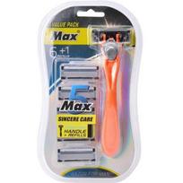 Streetlamp 5-blade razor orange + 6 extra blades set, 1 set gray
