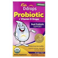 Ddrops, Vaikų lašiukai®, Ekologiški probiotikai + vitaminas D lašiukai, nuo 1 metų amžiaus, 8 ml (0,27 fl uncijos)