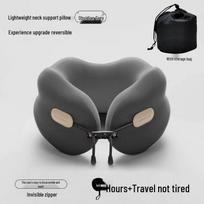 Memory Foam U-shaped Travel Neck Pillow gray