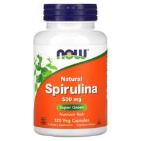 NOW Foods, Natural Spirulina, 500 mg, 120 Veggie Capsules