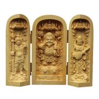 HAMILO Daikokuten Lucky Increases Family Wood Buddha Housewarming Good Hand Good Luck Figurine, Charm, Fortune, Carving, Boxwood, Statue, Gift, brown