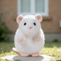 Mielas baltas kūdikis žiurkėnas pliušinis žaislas Žavingas augintinis degu įdarytas gyvūnas minkšta lėlė pelės pliušinis žaislas mergaitei berniukui 14cm