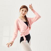 Women's Long Sleeve Ballet Dance Warm-up Cardigan 110-180 rožinė