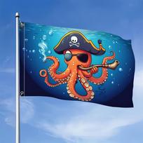 1 Pack Flag, Stylish Pirate Octopus Flag, Polyester Material, Suitable for Outdoor Farmhouse Decor and Hallway Decor, Making Shopping a Pleasure 60x90cm blue