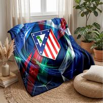 Atletico Madrid tematikos pledas Minkštas flanelės pledas Pliušinis apklotas Jaukus pledas sofai ir lovai namų dekoravimui 130x150cm