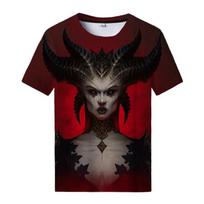 Žaidimas Diablo 4 3D Spausdinti marškinėliai Vyriški Moteriški marškinėliai trumpomis rankovėmis Gatvės apranga Harajuku mados dideli marškinėliai Vaikiški viršutiniai drabužiai XL black