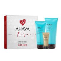 AHAVA Kit for Her SeaKissed Mineral Hand Cream SeaKissed Shower Gel 24K Gold Mud Mask Included, 1 Piece blue