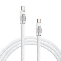 chubbycable USB Type C 240W itin greitas nailoninis patvarus USB C duomenų perdavimo laidas, skirtas iPhone, Type C į Type C laidas, 1M, įkrovimas, pintas, balta