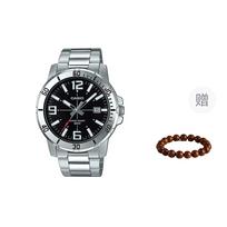 CASIO Men Black Watch MTP-VD01D-1BV- Silver black