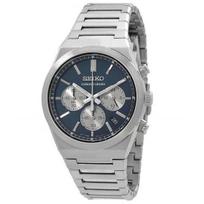 Seiko Sportinis chronografas nerūdijančio plieno mėlynas kvarcinis SSB453P1 100M vyriškas laikrodis mėlyna