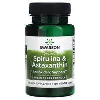 Swanson, Organic Spirulina and Astaxanthin, 120 Veggie Tablets