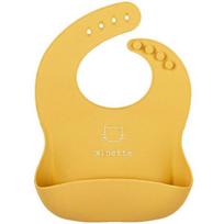Minette baby silicone baby food bib, 02 mustard, 1 pc, 1 pc beige