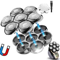 Universalus magnetinis 7 ašmenų skustuvo galvutės pakeitimas, suderinamas su Freedom skustuvu, 7 magnetiniai peiliukai, 1 dalis gray