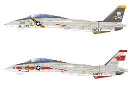 PLATZ US Navy Tomcat Jolly Rogers Wolfpack Set Plastic Model 1/144 F-14A VF-84 & VF-1 2-piece PF-66 white