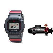 Casio G-Squad Subcrew Bendradarbiavimo Specialus Povandeninis Laivas + Lėlės Laikrodžio Dėžutė Kvarcinis Mechanizmas Dervos Dirželis Vyriški Laikrodžiai Pilkas DW-5600SSC20-1PRSSS Limited Co-branded Gift Box black