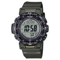 Casio Pro Trek Men's Stainless Steel 100M Water Resistant Analog Alarm Quartz Watch PRW-35Y-3B juoda