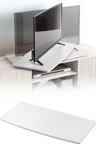 TV Pasukamas Stovas Patefonas Didelis Plotis 80cm Gylis 40cm Keliamoji Galia 20kg Plonas 360 Laipsnių Sukimasis Medinė Lentyna Stalviršis Rankų Darbo Surinktas Produktas balta